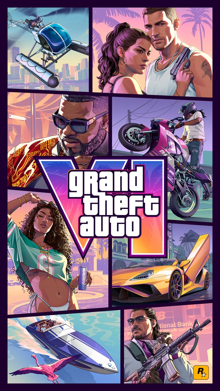 Carátula oficial de Grand Theft Auto VI con Jason y Lucia